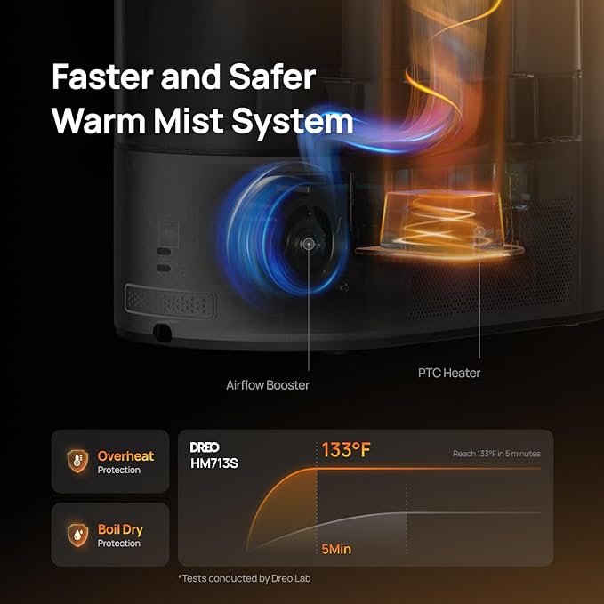 DREO 6L Humidifiers for Bedroom, Smart Warm & Cool Mist for Large Room