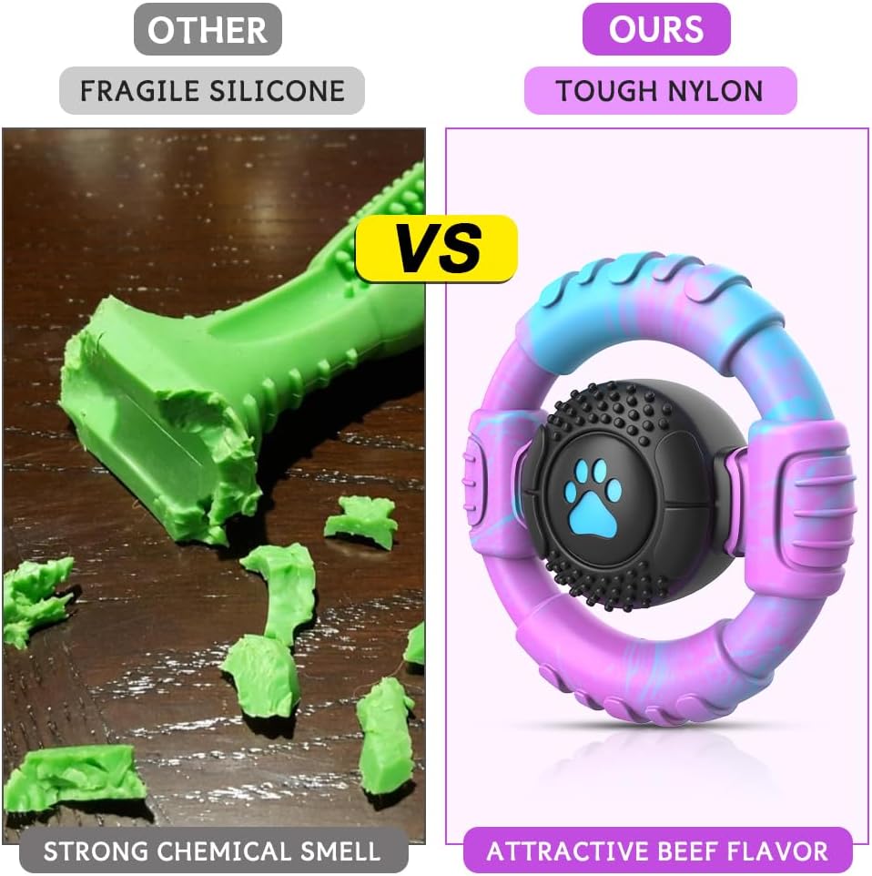 Dog Toys for Aggressive Chewers Large Medium Small Breed Indestructible Durable Tough Squeaky Dog Chew Toys to Keep Them Busy Nylon Rubber Interactive Dog Toys
