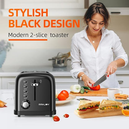 Black Toaster 2 Slice, Extra Wide Slot Toaster