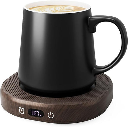 Coffee Mug Warmer & Mug Set for desk, Smart Auto Shut Off Electric Cup Warmer