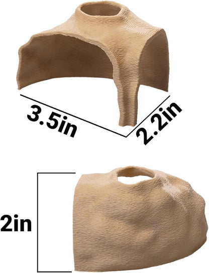 Aquarium Cave – Rock Texture Fish Shelter with 180° Viewing Angle, Betta Fish Tank Accessories, Shrimp & Snails – Aquarium Decor & Tunnel (Sand)