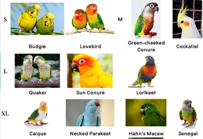 Pet Parrot Bird Harness Leash Adjustable Bird Flying Harness Traction Rope with Cute Wing for Parrots Pigeons Budgerigar Lovebird Cockatiel Mynah Outdoor Training Toy (XL, Yellow)