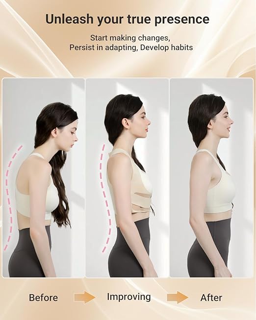 Hypoke® Premium Fabric Upper Back Brace Posture Corrector for Women, Kinetic Support Back Straightener Posture Brace for Women，Barely There Design For Office Professionals(Small