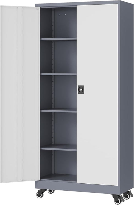 Metal Rolling Storage Cabinet-74.6” Tall Steel File Cabinets