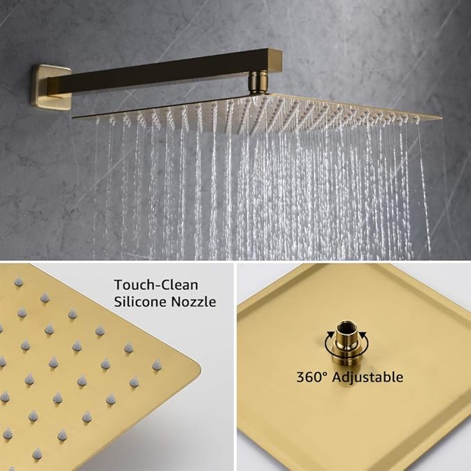 Iriber Brushed Gold Rain Shower System