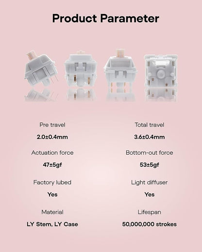 EPOMAKER Gaming Keyboard Switches, 35 PCS, Linear/Tactile Switch, 5-Pin Pre-Lubed Switch, Creamy Switches, Compatible with MX Keycaps for Mechanical Keyboard (Cream Marble, Linear)