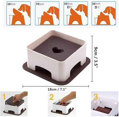 Bulldog Bowl Anti-Slip Dog Cat Dish Detachable Rubber Dog Bowl Pet Sterile Tilted Pet Feeder Slope Base