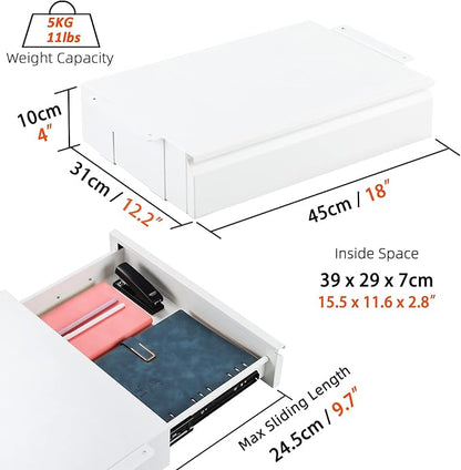 Under Desk Drawer 18", Pull-out Storage Organizer