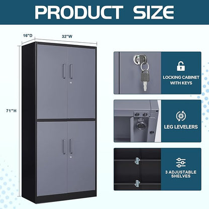 MIIIKO Metal Garage Storage Cabinet