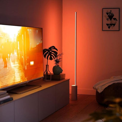 Philips Hue Signe Smart Color Changing Floor Lamp, Black, White and Color Ambiance, Pack of 1, Control with Hue App, LED Floor Lamp Compatible with Alexa, Google Assistant, and Apple Homekit