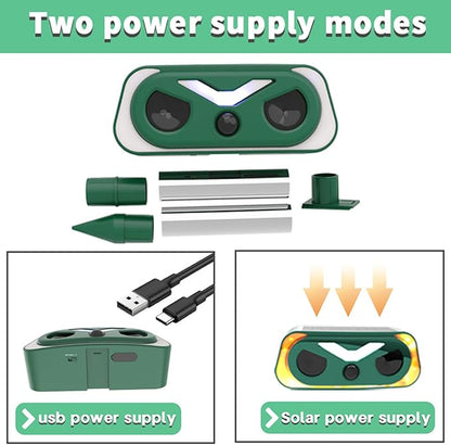 2026 Upgraded Solar-Ultrasonic-Animal-Repellent Outdoor, Deer Repellent Devices Squirrel Cat Raccoon Rabbit Dog Deterrent, Keep Skunk Away Motion Detection with Flash Light for Yard Garden Lawn 1-PACK
