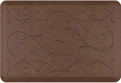 WellnessMats Anti-Fatigue Bella Motif Mat, 36 Inch by 24 Inch, Antique Light