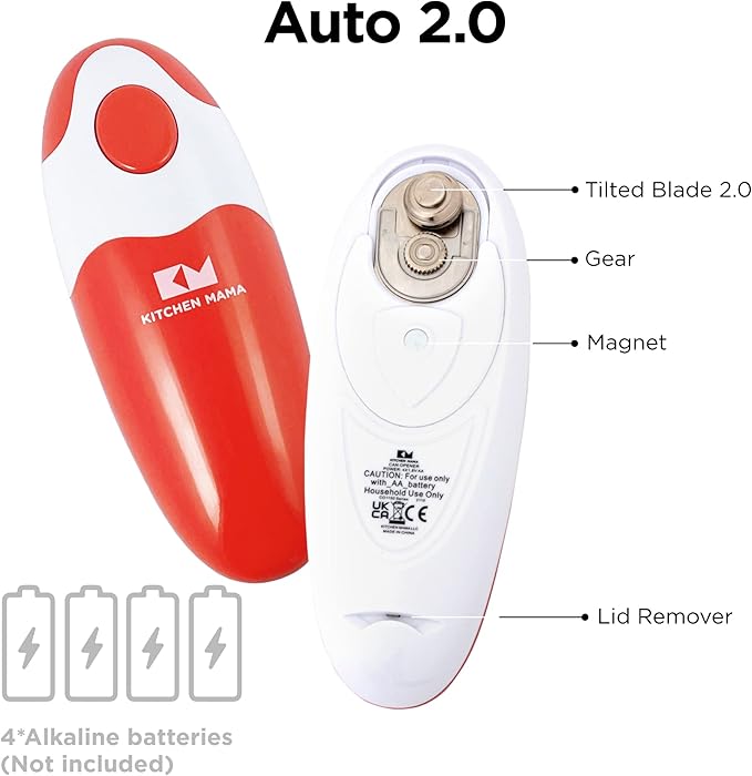 Kitchen Mama Auto 2.0 Electric Can Opener: Blade Opens Almost Any Can Pop or