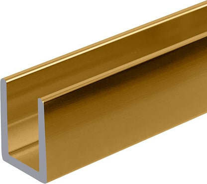 Brixwell SDCD38BGA-CCP72 Brite Gold Anodized 3/8" Fixed Panel Shower Door Deep