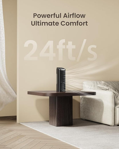 PNTCK Fan for Bedroom, 4 Modes 4 Speeds Max 24ft/s, 70° Oscillating Desk Fan