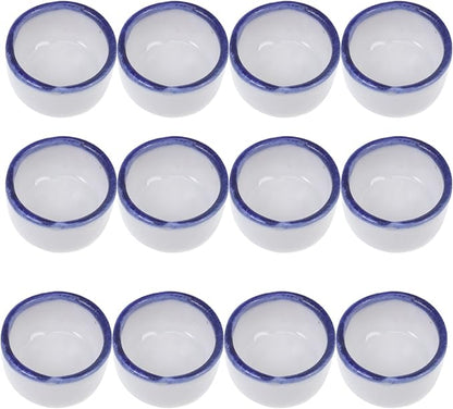 12pcs Small Ceramic Reptile Water Bowls Mini Terrarium Basins and Crawling Pets Reptile Tank Drinking Dishes Pet Habitat Accessories
