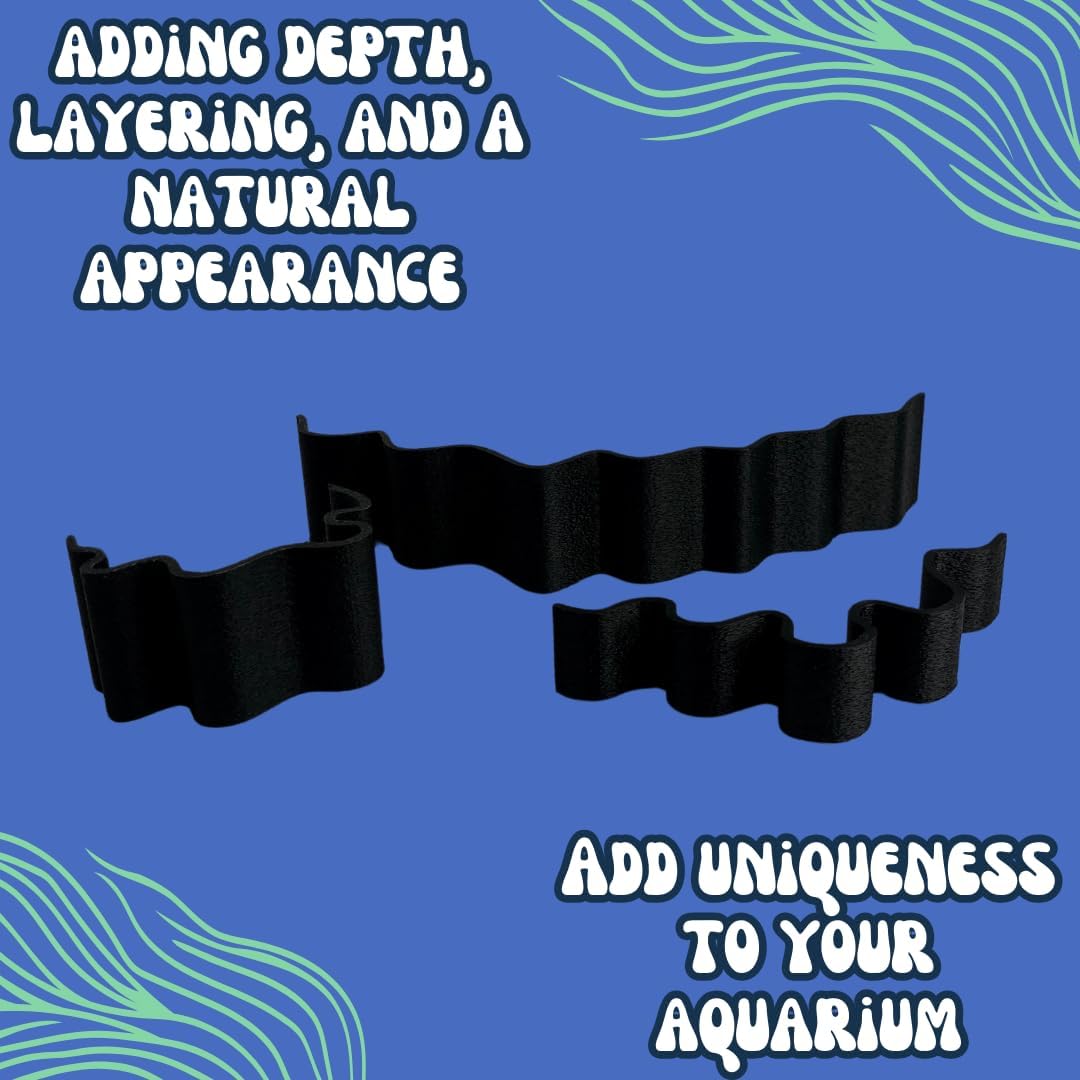 REEFSHAPE Aquarium or Terrarium Substrate Cliffs Combo Pack | Separate Substrate Layers in Aquariums or Terrariums to Create Cliffs & Depth | Made in USA (Cliff Combo, Black)