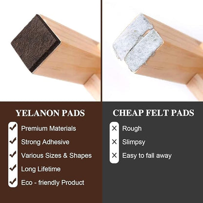 Yelanon Felt Furniture Pads -182 Pcs Premium Felt Pads for Chair Legs Furniture, Floor Protectors for Hardwood Floors,Brown & Beige