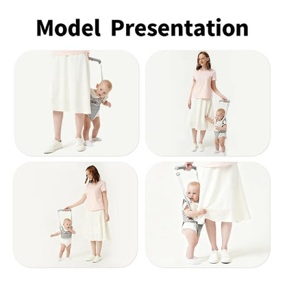 Baby Walking Harness - Handheld Toddler Walker Helper with Detachable Crotch, Adjustable Traction Strap, Breathable Fabric, Infant Walking Assistant Belt with for 9-24 Months (Grey)