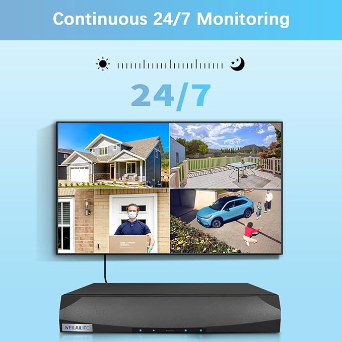 【2-Way Audio】 5MP Wired Security Camera System, Home Video Surveillance Systems