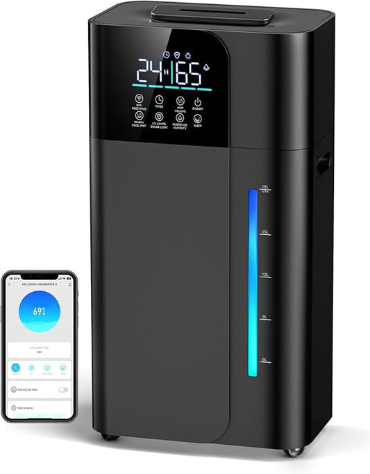 18L/4.7Gal Smart Humidifier Large Room, Warm & Cool Mist Humidifiers, 800mL/h