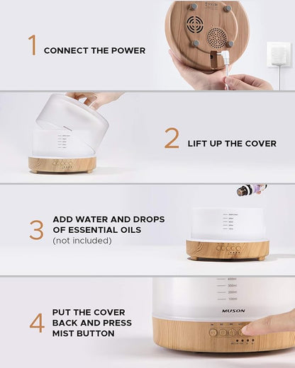 muson Essential Oil Diffuser Sound Machine Combo Diffuser
