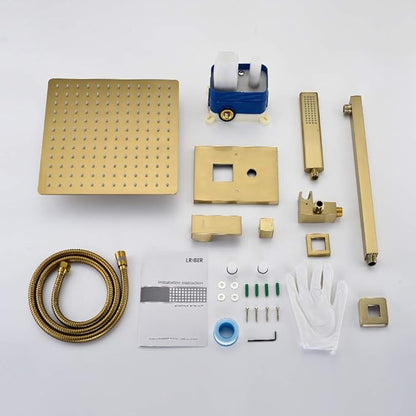Iriber Brushed Gold Rain Shower System