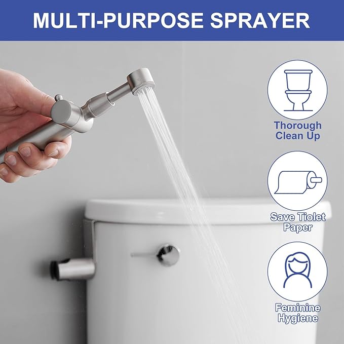Brushed Nickel Handheld Bidet Sprayer Attachment