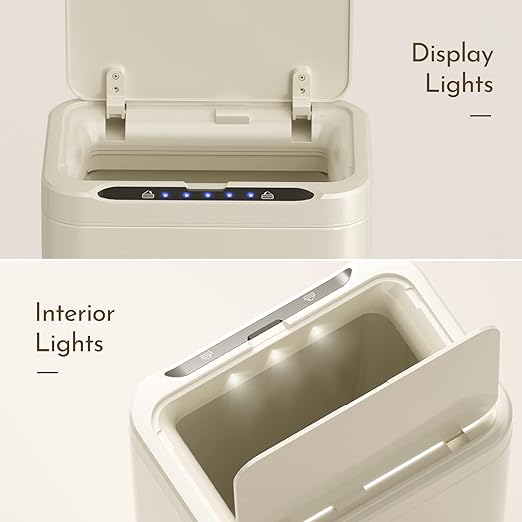 ELPHECO Stainless Steel Office Trash Can Motion Sensor Garbage Can Touchless