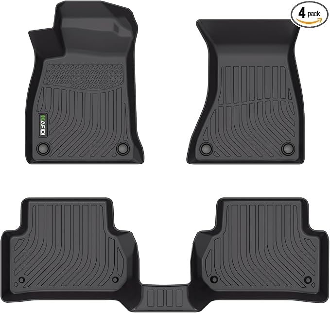 HAFIDI® Floor Mats Fit for Audi A4 2017-2025 (Only Sedan) All Weather Protection TPE Car Floor Liners, Fits 1st & 2nd Row Full Set Custom Accessories, Black