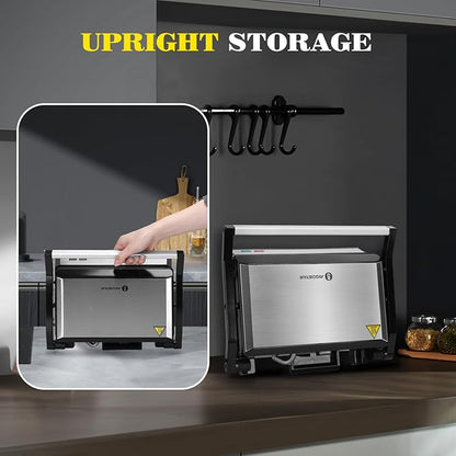 Aigostar Panini Press, 1200W Sandwich Maker and Electric Indoor Grill