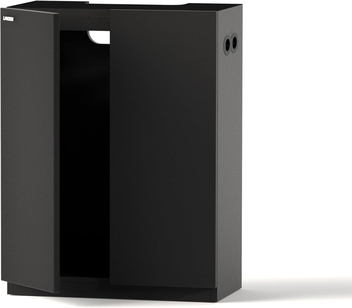 LANDEN Aquarium Wooden Stand and Cabinet for up to 16 Gal Tank, Fish Reptile Sea Salt WaterTank Stand, Nano Foam Leveling Mat Included, W23.6xD11.8xH31.5 in, Wooden Matte Black Painted(Stand Only)