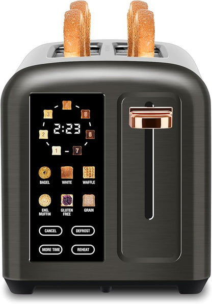 SEEDEEM Toaster 2 Slice with Touch Screen, Faster Heating Speed, 7 Shade Setting
