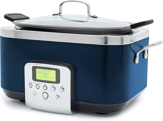 GreenPan Elite 8-in-1 Programmable 6QT Electric Slow Cooker, Dishwasher Safe