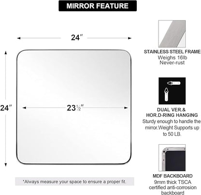 ANDY STAR Square Brushed Nickel Mirror