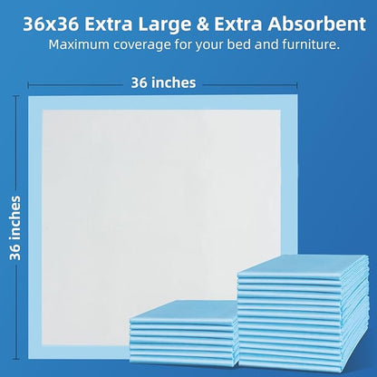 SOFYFINE 100 Count Extra Large Chucks 36"x36" Thicken Elderly Adults Incontinence Bed Pads Disposable, Heavy Duty Absorbency Underpads Waterproof, XXL Extra Large Puppy Pee Training Pad