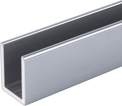 Brixwell SDCD38BA-CCP24-XCP10 Brite Anodized 3/8" Fixed Panel Shower Door Deep