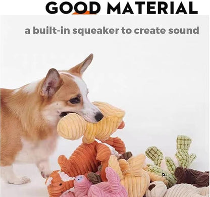 5 Pack Tough Dog Toys Stuffed Squeaky Dog Toys Assortment Value Bundle Dog Squeaky Toys Assortment Puppy Pet Mutt Dog Toy Dog Squeak Toy for Medium Large Dogs