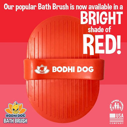 Bodhi Dog Shampoo Brush - Pet Grooming & Bath Supplies for Dogs and Cats - Bath Brush for Long & Short Hair - Premium Scrubber for Shower, Showerhead, Sprayer & Bathing (One Pack, Red)