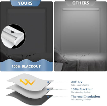 DENFOON Motorized Blinds with Remote Control, Custom Blackout Smart Shades with