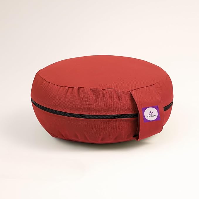 Yogikuti Meditation Cushion – 100% Pure Cotton Zafu for Comfortable Meditation & Yoga – Floor Sitting Pillow for Mindfulness & Support