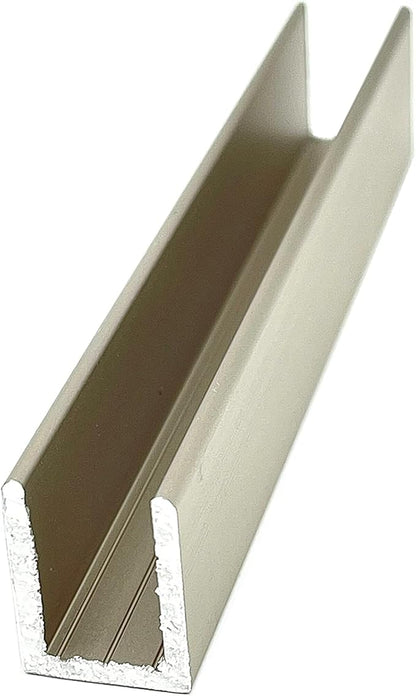 Brixwell SDCD38SN-CCP48 Satin Nickel 3/8" Fixed Panel Shower Door Deep U-Channel