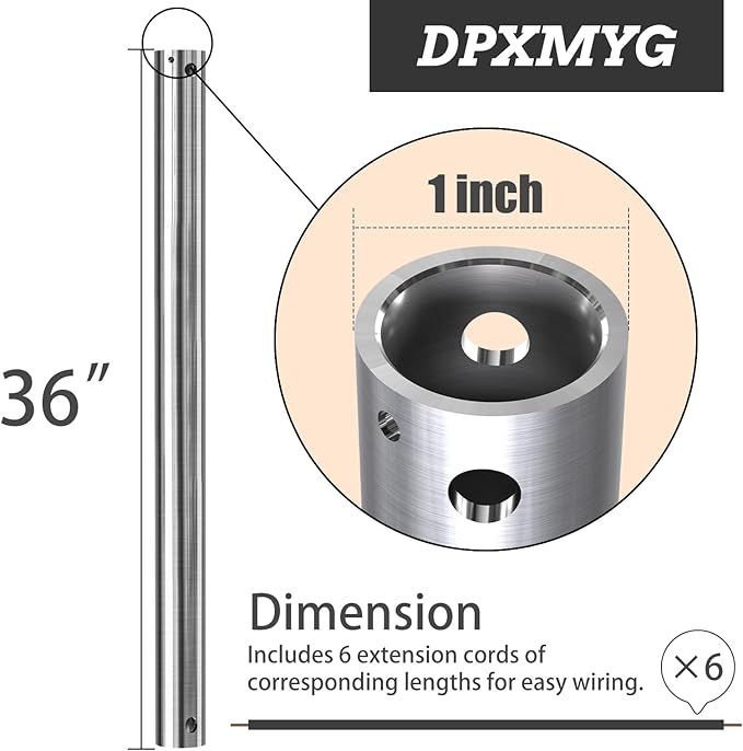 DPXMYG 36 inch Ceiling Fan Downrod
