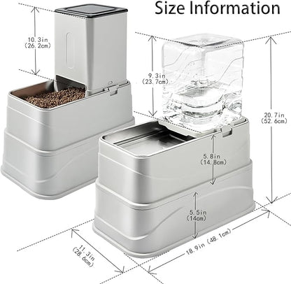 Marchul 2.1Gallon Elevated Dog Feeder and Water Dispenser, Adjustable Gravity Pet Feeder and Water Set with Stainless Steel Bowls, Designed to Protect Dog‘s Neck, Joints, Perfect for Cats and Dogs(8L)