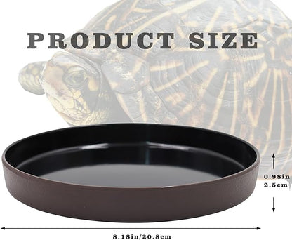 Reptile Feeder Kit, Food Water Bowl, Plastic Round Tortoise Feeding Dish, Amphibian Feeding Bowl, Tank Terrarium Accessories for Bearded Dragon Snake Hermit Crab Turtle Lizard Chameleon - 8 × 8 × 1"