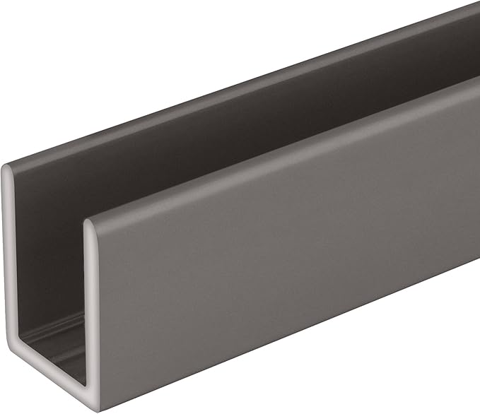 Brixwell SDCD38SN-CCP48 Satin Nickel 3/8" Fixed Panel Shower Door Deep U-Channel
