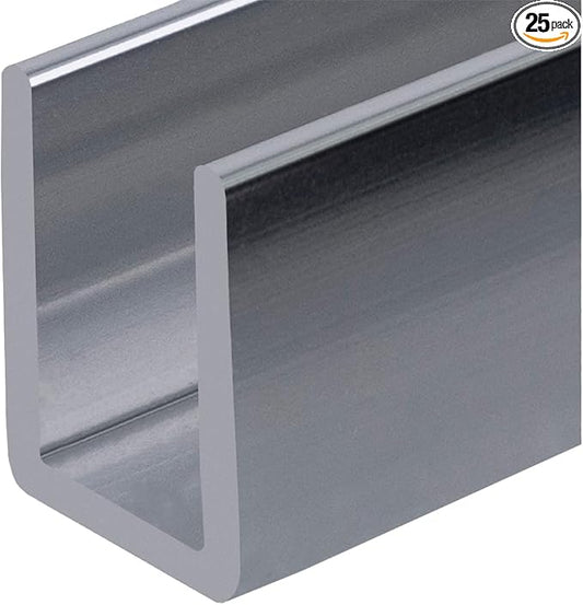 Brixwell SDCD38BS-CCP18-XCP25 Brushed Stainless 3/8" Fixed Panel Shower Door