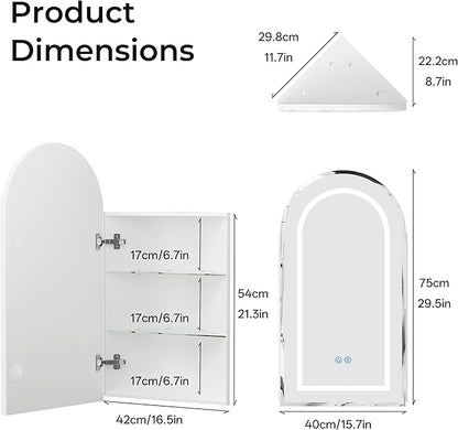 LED Corner Medicine Cabinet