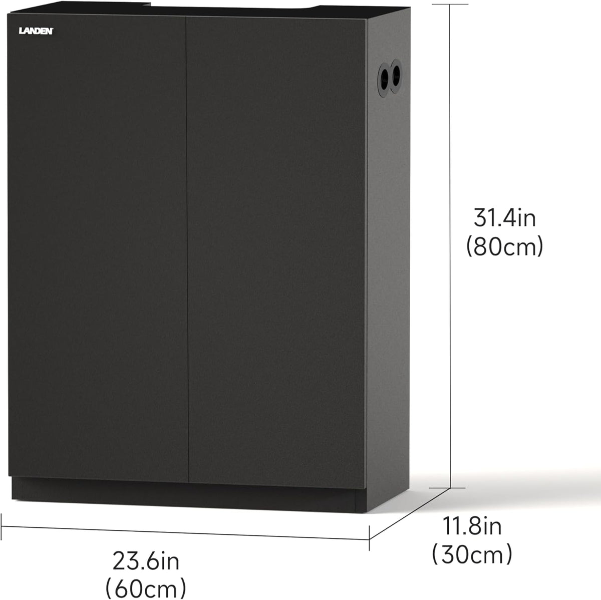 LANDEN Aquarium Wooden Stand and Cabinet for up to 16 Gal Tank, Fish Reptile Sea Salt WaterTank Stand, Nano Foam Leveling Mat Included, W23.6xD11.8xH31.5 in, Wooden Matte Black Painted(Stand Only)