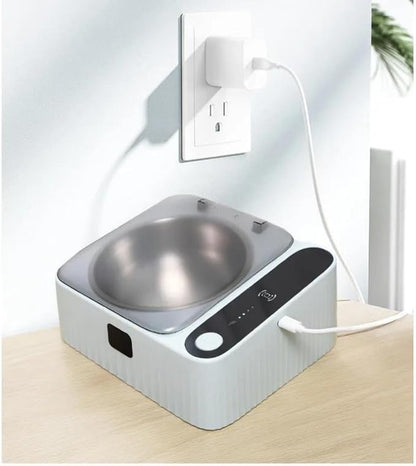 Automatic Pet Feeder with Motion-Sensor Activated Auto-Open Lid,Dustproof Stainless Steel Feeding Bowl Station for Cats and Small Dogs, Maintains Pet Food Freshness for Longer Time